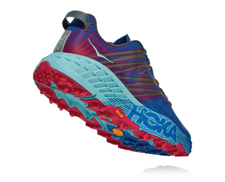 Trail Shoes Womens - Hoka One One Speedgoat 4 - Blue - OAUJSLG-47